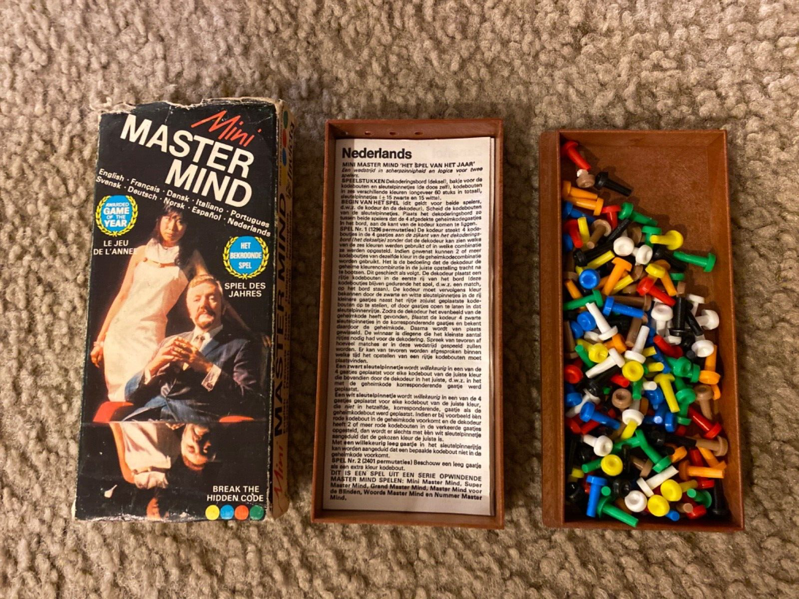 Vintage 1972 Mini Mastermind Travel Board Game - Invicta - Complete w/ Manual - $18.69