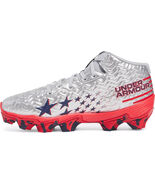 Under Armour Kids&#39; Spotlight Hammer USA MC Football Cleats Size 6 Silver... - $908.91 MXN