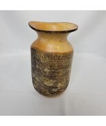 Hand Turned Wooden Vase Natural Light Wood Rustic Live Edge Bark Surface 8” - $31.61 CAD