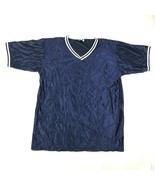 Vintage Don Alleson Athletic Mens L Blue Jersey Shirt V Neck Made in USA... - £14.94 GBP