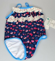 KIKO &amp; MAX Little Girls&#39; One Piece Swimsuit, Navy Cherry Hearts, Size 2T - £7.78 GBP