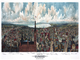 3242 Vintage Poster.Room wall art design.Milwaukee.Landscape.City.Art Decor - £12.10 GBP+