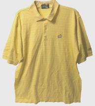 $9.99 Masters Collection Yellow Stripes Golf Cotton Augusta Polo Shirt L - £7.42 GBP