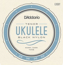 D&#39;Addario EJ53T Pro-Art Rectified Black Nylon Ukulele Strings Tenor GCEA - $17.99