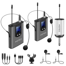 Wireless System With Dual Headset Microphones/Lavalier Lapel Mics And Bodypack T - £99.45 GBP