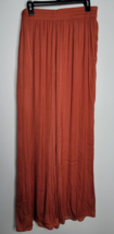 Zara Womens Orange Elastic Waist Wide Leg High Rise Trouser Pants Size XL - £21.57 GBP