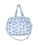 Light Blue Toile Coquette Bows Weekender Duffle Travel Bag - $58.41