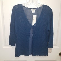 Indira 3/4 sleeve single button Cardigan Denim Blue NWT - S,M,L,XL - $22.99