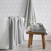 WelHome Towels Set Gray Grey 6-Piece Bath Hand Washcloths Textured Cotton - $62.99