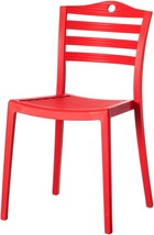 Modern Plastic Dining Chair With Ladderback Design, Red - £175.34 GBP