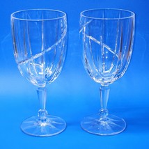 Mikasa Uptown 8” Crystal Beverage Wine Glasses Pair Of 2 - FREE SHIPPING - £23.95 GBP