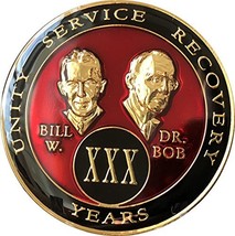 30 Year Founders Red Tri-Plate AA Medallion Bill &amp; Bob Chip XXX - $18.80