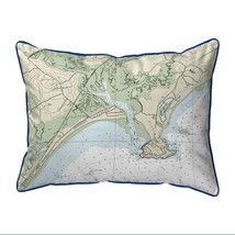 Betsy Drake Pine Point, ME Nautical Map Small Corded Indoor Outdoor Pillow 11x14 - £38.91 GBP
