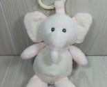 Kellytoy Kelly Baby Pink Cream Elephant Plush Rattle hanging loop crinkl... - $9.89