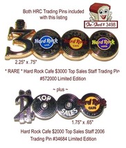Hard Rock Cafe $3000 and $2000 Top Sales Staff Trading Pins - limited Edition - £23.94 GBP