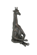 Adorable Brown Giraffe Yoga Bound Angle Pose Tabletop Statue 11 Inches High - £25.30 GBP