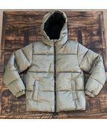 Swiss Tech Hooded Puffer Jacket Green Full Zip Large Boys Junior 10-12 Coat - $19.06
