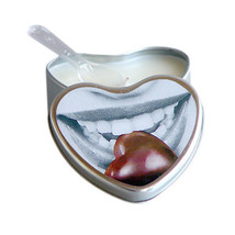 Earthly Body Chocolate Flavored Edible Massage Candle in 4oz Heart Shaped Tin - £21.60 GBP