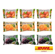 9 Bars Fruity Soap Harmony Orange Grape Strawberry Extra Moisturizing Bar 75g - £23.40 GBP
