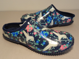 Western Chief Size 10 M Humming Garden Navy Rubber Clogs New Women&#39;s Shoes - £76.80 GBP