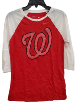 Nike Women&#39;s Washington Nationals Tri Raglan T-Shirt Red Medium - £17.04 GBP