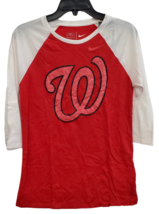 Nike Women&#39;s Washington Nationals Tri Raglan T-Shirt Red Medium - £17.40 GBP