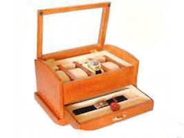 Jewelry Wood watch case box storage display showcase Jewelry Holders &amp; O... - £36.59 GBP