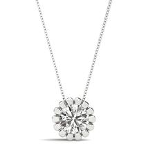 Solitaire Pendant Necklace 0.84 Ct Lab Grown Diamond 14k White Gold 18&quot; ... - $1,099.99