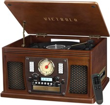 Victrola 8-In-1 Bluetooth Record Player And Multimedia Center With Wireless - $220.98