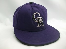 CR Colorado Rockies Hat New Era 7 1/8 Fitted Purple MLB Baseball Cap Made USA - £23.97 GBP