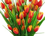 The Guagb 8 Bundles Outdoor Artificial Tulips Fake Flowers Uv Resistant ... - $33.99