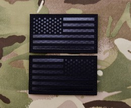 Infrared Blackout IR US Flag Patch Set SWAT Tactical Police Gang Enforcement - £32.97 GBP