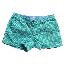 Merona Women’s Shorts Size 4 Green Geometric 31” Waist 3” Inseam 8” Rise - £7.55 GBP