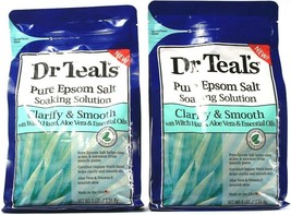 2 Count Dr. Teals Pure Epsom Salt Soaking Solution Clarify Smooth Aloe Vera 3Lbs