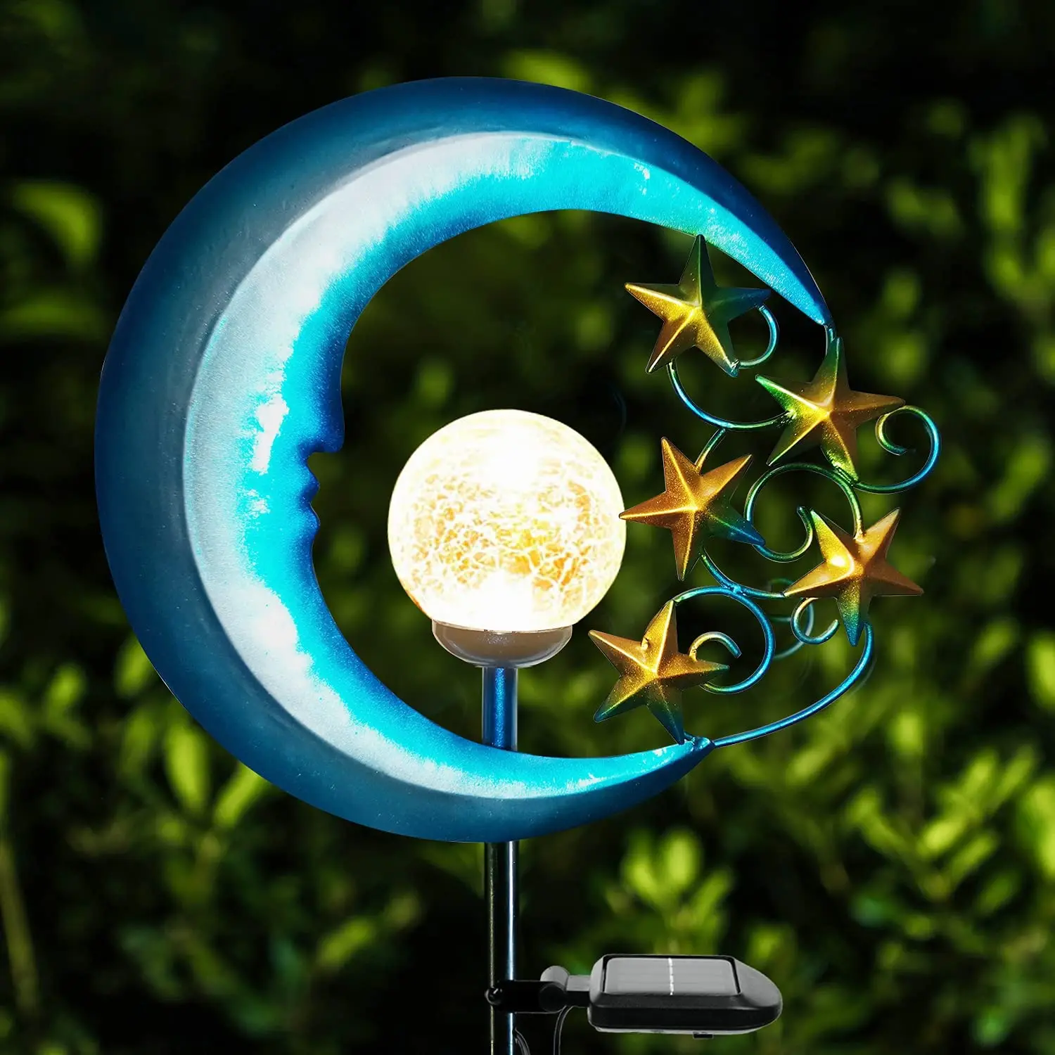 s Moon Solar Lights Outdoor Solar Powered Garden Lights Decorative Crackle Gl Gl - £184.65 GBP