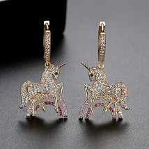 LUOTEEMI CZ Hoop Earrings for Women Wedding Engagement Fashion Jewelry Cute Anim - £18.79 GBP