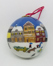 Ornament Hand Painted Glass Ball Snow Village Gaul Searson Limited San F... - $25.00