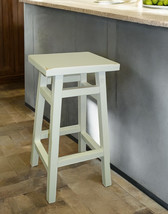 24&quot; Antiqued White Solid Wood Backless Counter Height Bar Chair - $221.80 CAD