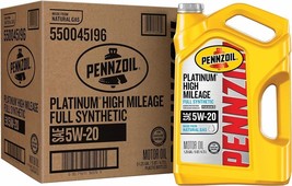 Pennzoil Platinum High Mileage Full Synthetic 5W-20 Motor Oil for Vehicles Over - £112.19 GBP