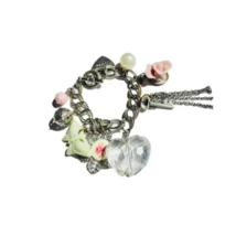 Women&#39;s Vintage Silvertone Charm Chain Bracelet - $6.44