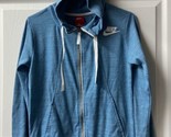 Nike  Full Zip Hoodie Jacket Womens Size S Small Blue Heather High Neck - $13.08