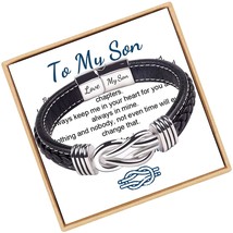 To My Son/Grandson Bracelet, Forever Linked Together Braided - $62.45