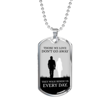 Memorial Necklace Everyday Stainless Steel or 18k Gold Dog Tag 24&quot; Chain - £37.92 GBP+