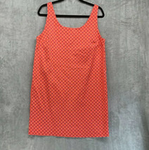 Joe Fresh JCPenney Womens Mini Shift Dress Orange Geometric Stretch Slee... - $14.99