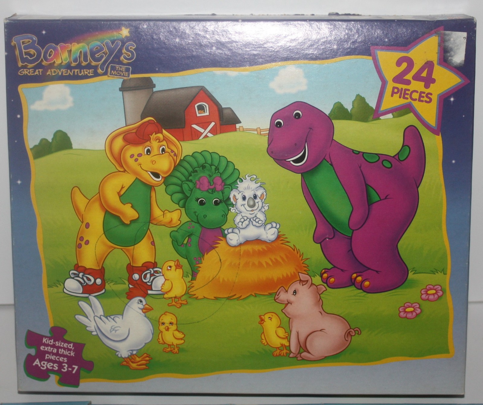 1998 Milton Bradley Barney &amp; Friends on the Farm 24 Piece Puzzle - Complete - $8.00