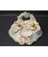 Antique LIMOGES Double Inkstand, Linage Blue And Gilt, France - READ DES... - $70.38
