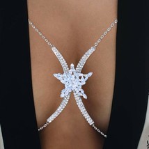Zircon Pentagram Breast Chain Bra Necklace Underwear Women&#39;s Nightclub L... - £11.76 GBP