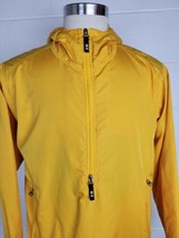 Nike Mens Yellow Half Zip Windbreaker Jacket Hooded Vented Medium - $29.70