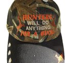 Hunters Will Do Anything For A Buck Black Bill Camouflage Embroidered Ca... - £7.80 GBP