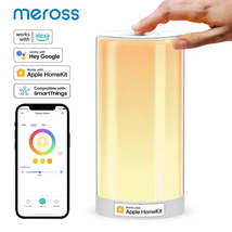 Meross HomeKit Smart Table Lamp - Voice Controlled Ambient RGB Dimmable Bedside  - £41.80 GBP